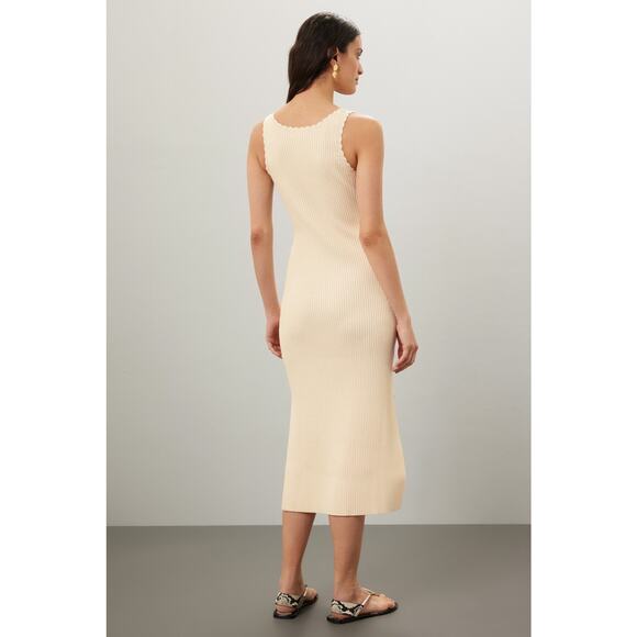 DEREK LAM 10 CROSBY x RTR White Knit Ribbed Crochet Knit Midi Dress Size XS - Picture 2 of 16